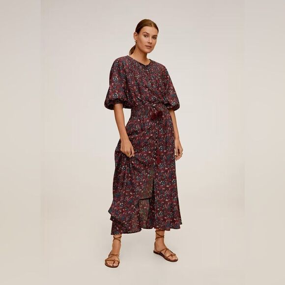 Mango Co-Ord Set Blouse and Skirt Floral Viscose New - Picture 9 of 9